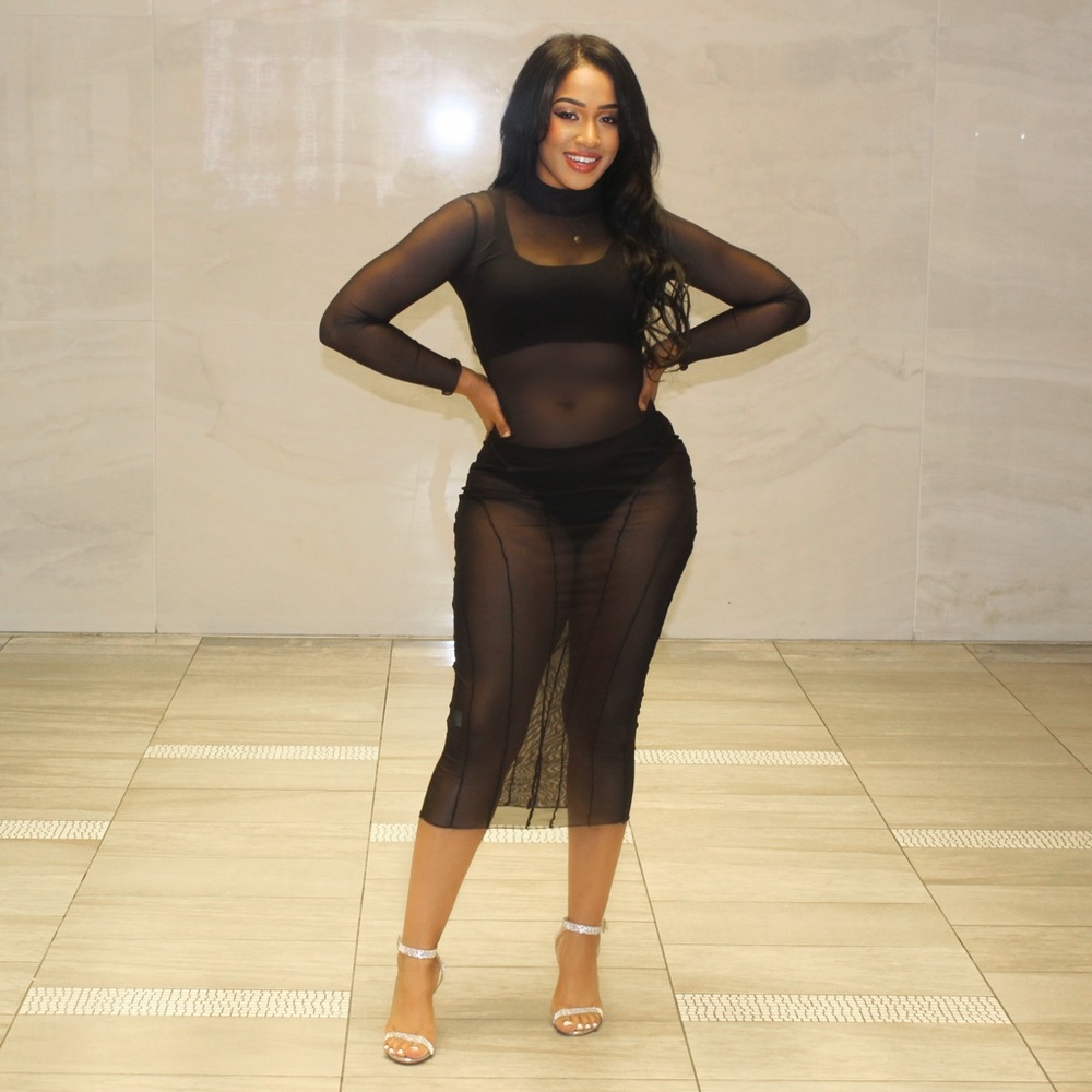 Mesh MIDI Dress